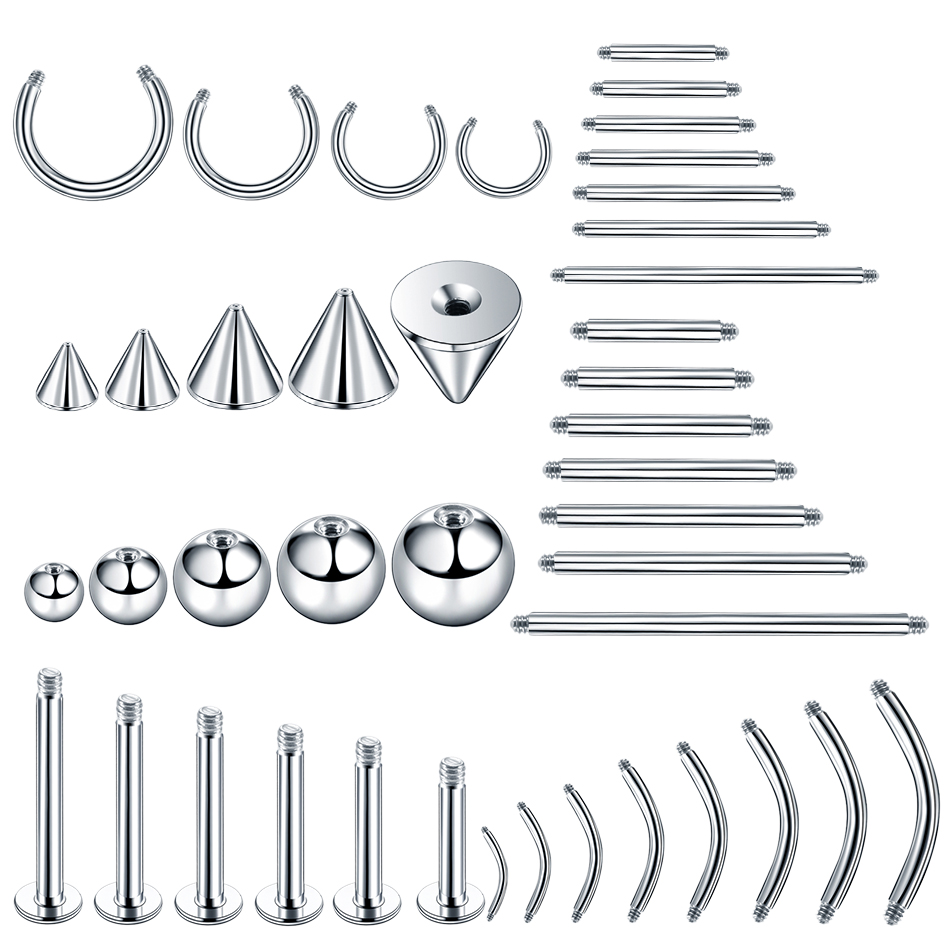 Body Jewelry Replacement Ball - 100 шт./лот, стальные серьги, штанга, соска,