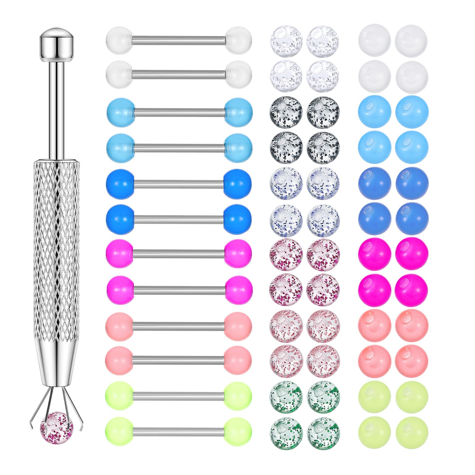 Body Jewelry Replacement Ball - 12PCS Барбелл соски кольца 48PCS замена