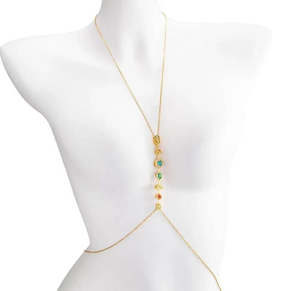 Body Jewelry Chain - Изысканная цветная цепочка на талию и