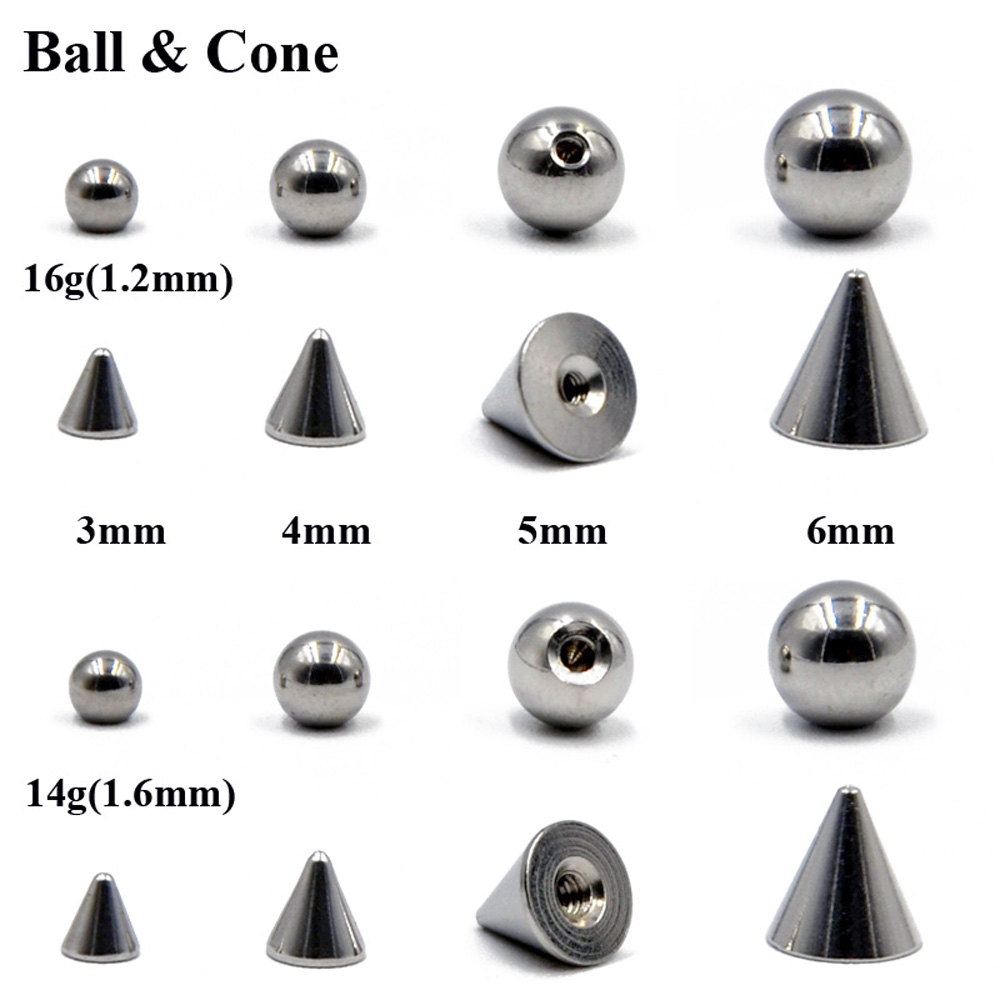 Body Jewelry Replacement Ball - 100 шт./лот, сталь 14 г 16