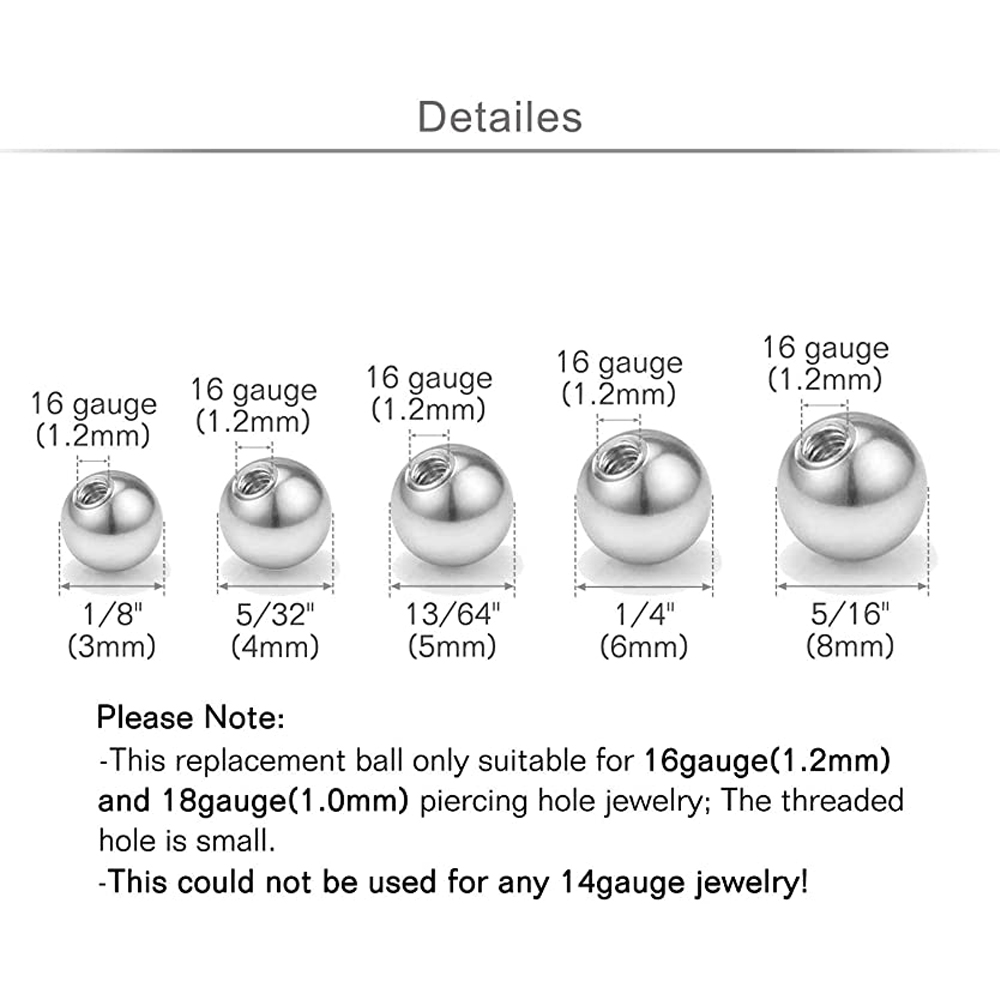 20 шт., детали для пирсинга, 1 – обзор и цена Body Jewelry Replacement Ball