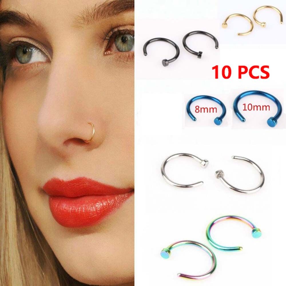 10 шт. тонких сережек-кольцев  – обзор и цена Body Jewelry And Earrings