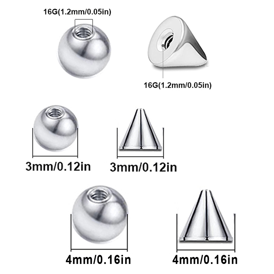 100 шт., 16 г, 3 мм, 4 мм, сме – обзор и цена Body Jewelry Replacement Ball