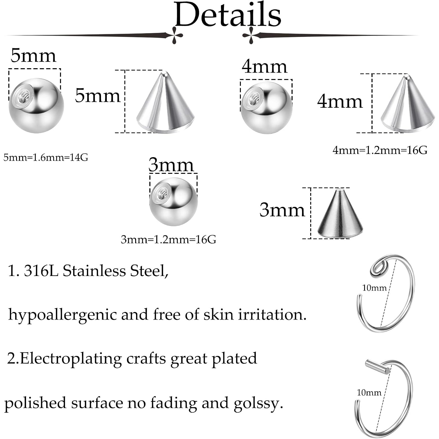 Накладные кольца для бровей Dr – обзор и цена Body Jewelry Replacement Ball